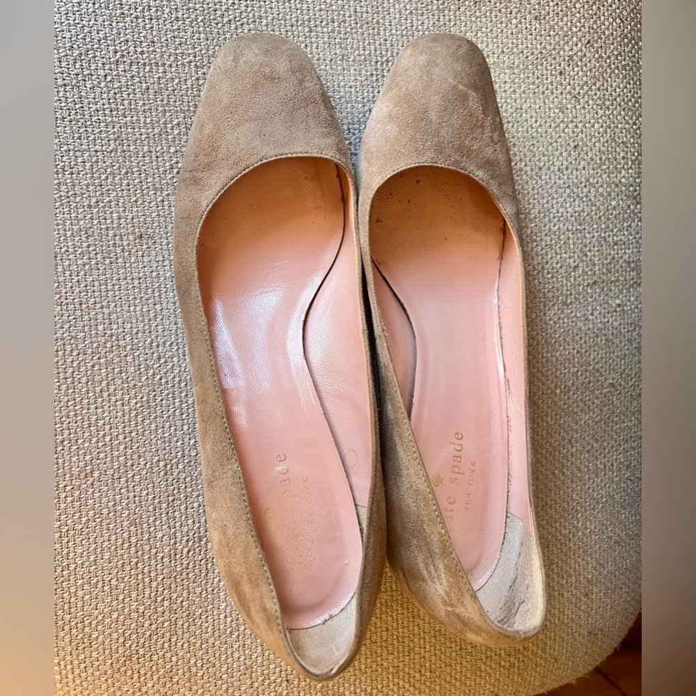 Kate Spade Leather Block Heels. Size 37.5. Fair condition.